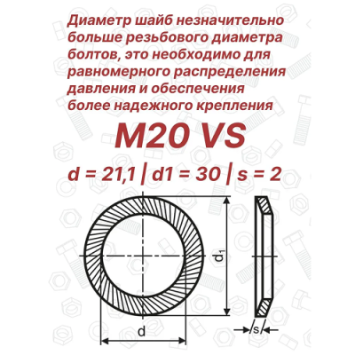 Шайба стопорная М20 DIN 9250 Schnorr VS